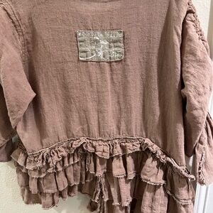 Magnolia Pearl Pink Ruffled Blouse with Relaxed Sleeves